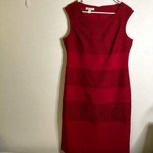 London style collection red lace sleeveless dress size 12 zipper back su…
